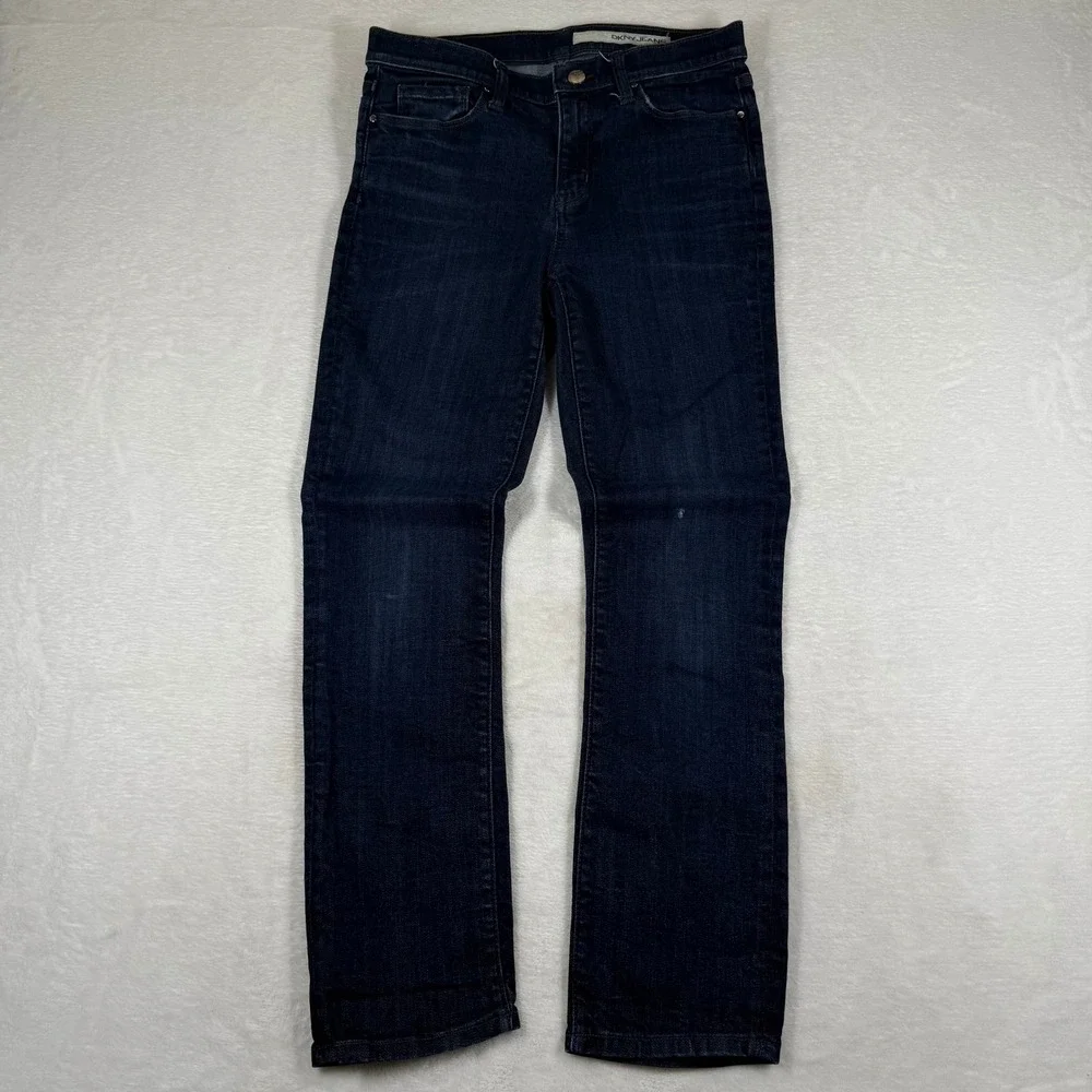 DKNY Jeans Womens Size‎ 4 Dark Wash Blue Slim Straight Leg Denim D9690002 4187